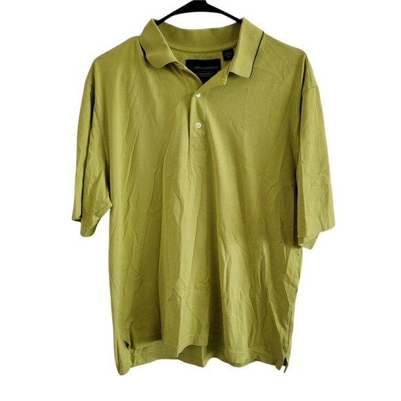 Greg Norman Play Dry Polo Shirt Mens Size Medium Yellow Moisture Wicking - Picture 1 of 4